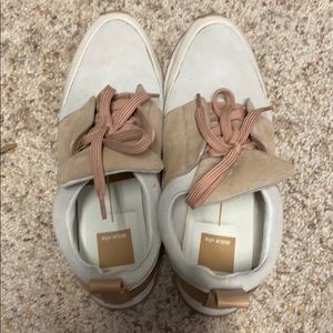 Dolce Vita nude suede sneakers